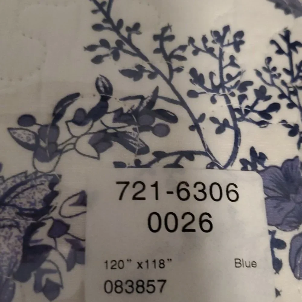 Shabby Chic Blue Roses French Country Cottage Oversized King Bedspread